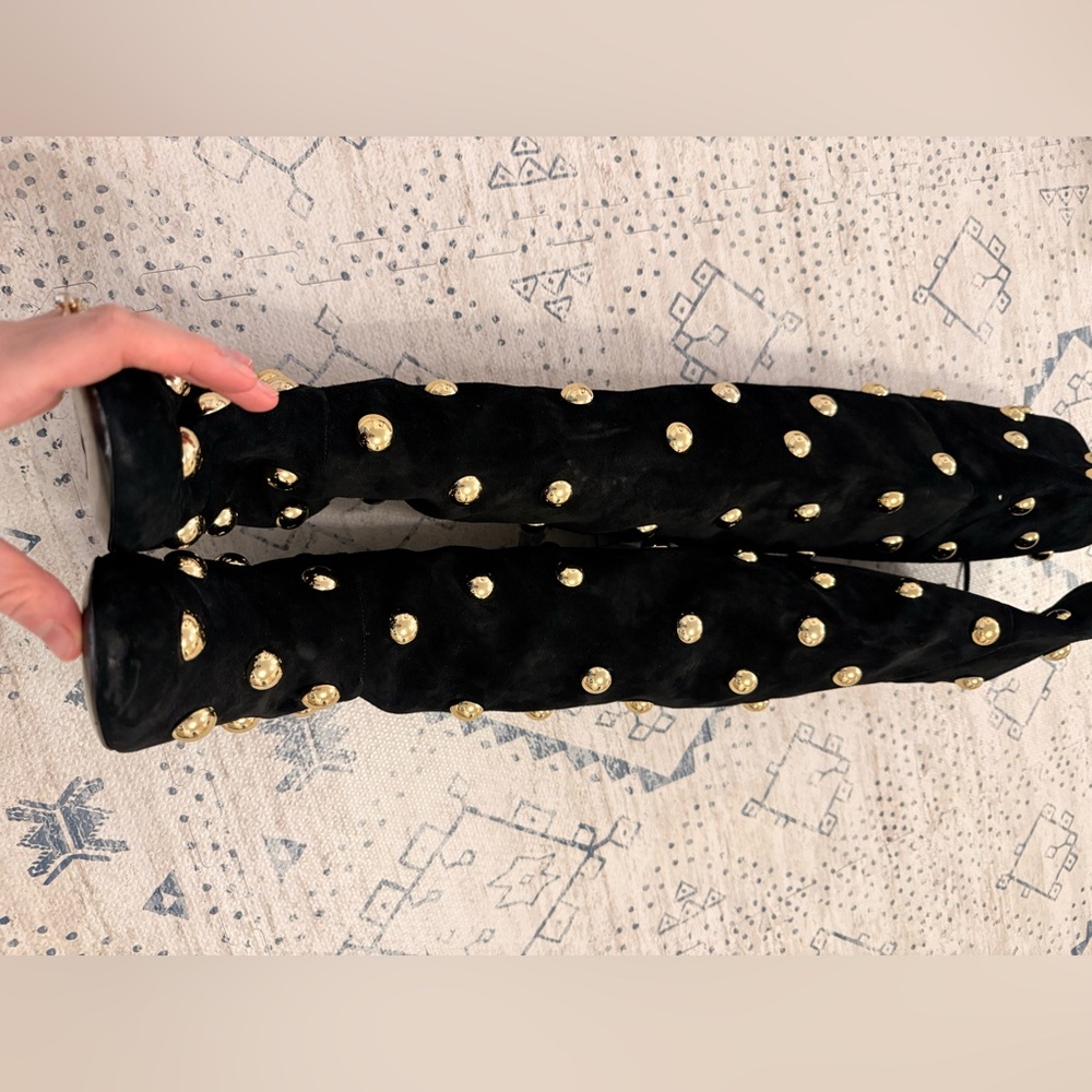 ✨ CHLOE EVE Studded suede over-the-knee boots $2,290 - Picture 9 of 13